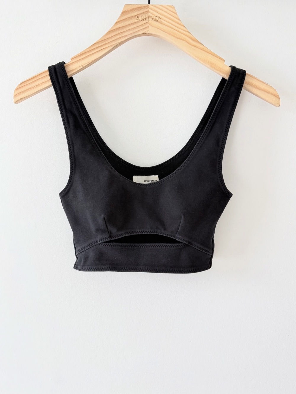 Aritzia Wilfred Free Shannon Cutout Crop Tank Top Black Size XS Y2K - Picture 2 of 9